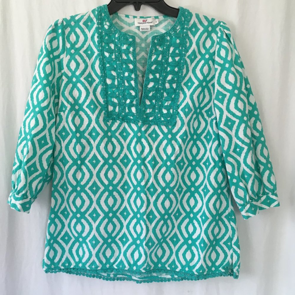 Vineyard Vines Geometric Pattern Top Sz Small